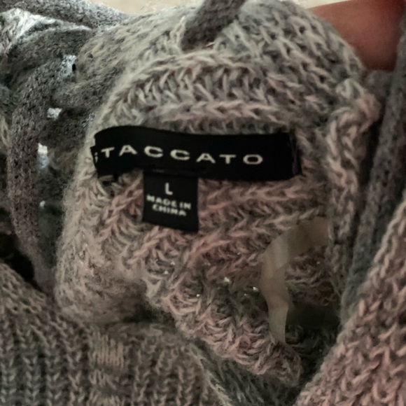 Grey knit sweater with tie up detail in the back! - Picture 4 of 5